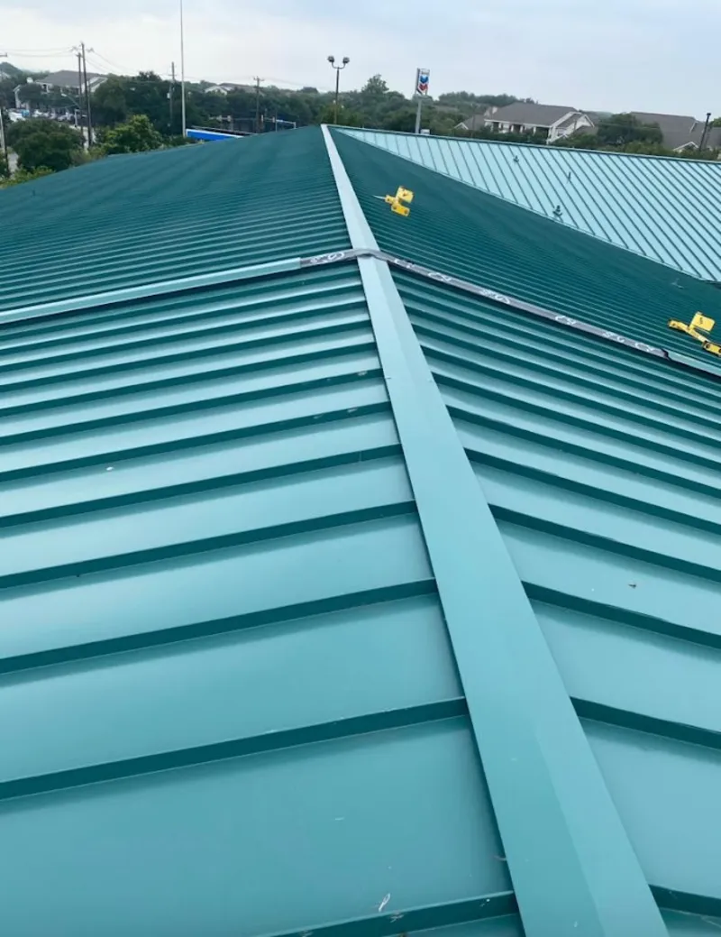 Green commercial metal roof ridge and valley for Metal Roof Repair in Ellensburg